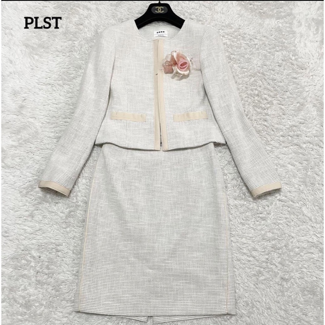 PLST(プラステ)のプラステ　入学式　セレモニースーツ　スーツ　セットアップ　フォーマル　ツイード レディースのフォーマル/ドレス(スーツ)の商品写真