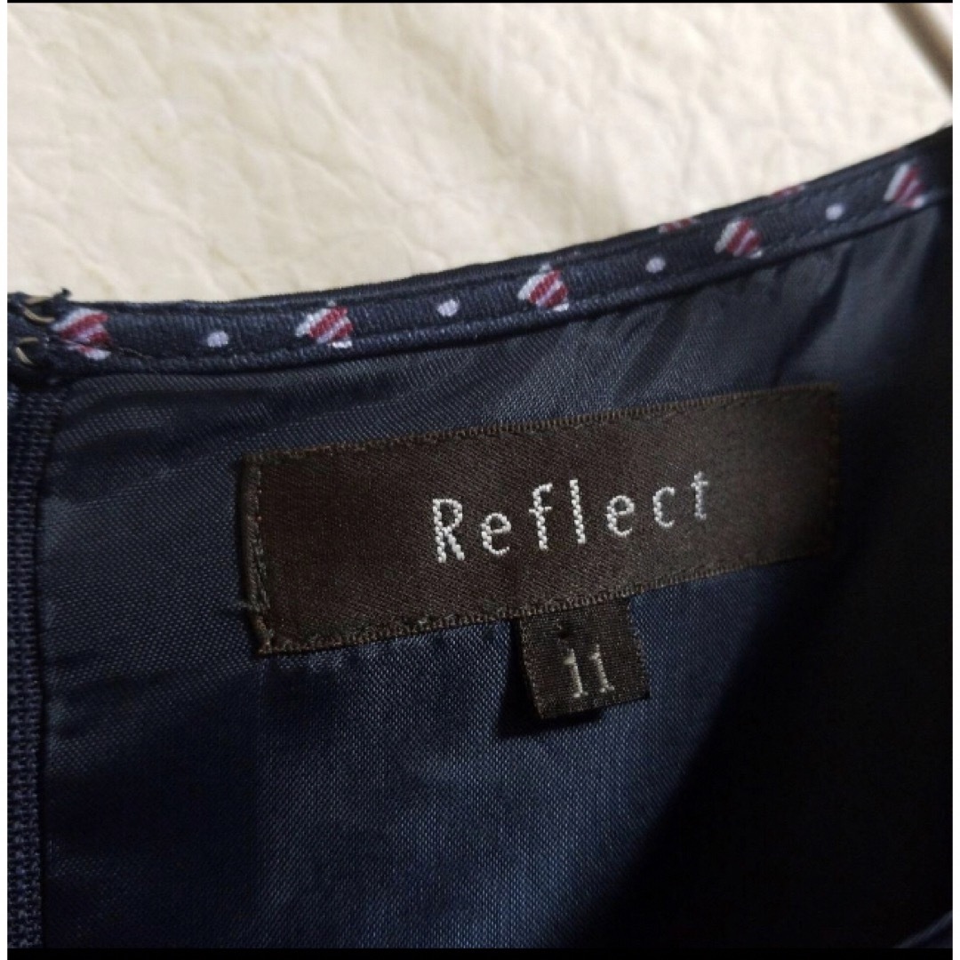 ReFLEcT(リフレクト)の美品 Reflect 洗える ヴィンテージ柄プリントワンピース 11号 レディースのワンピース(ひざ丈ワンピース)の商品写真