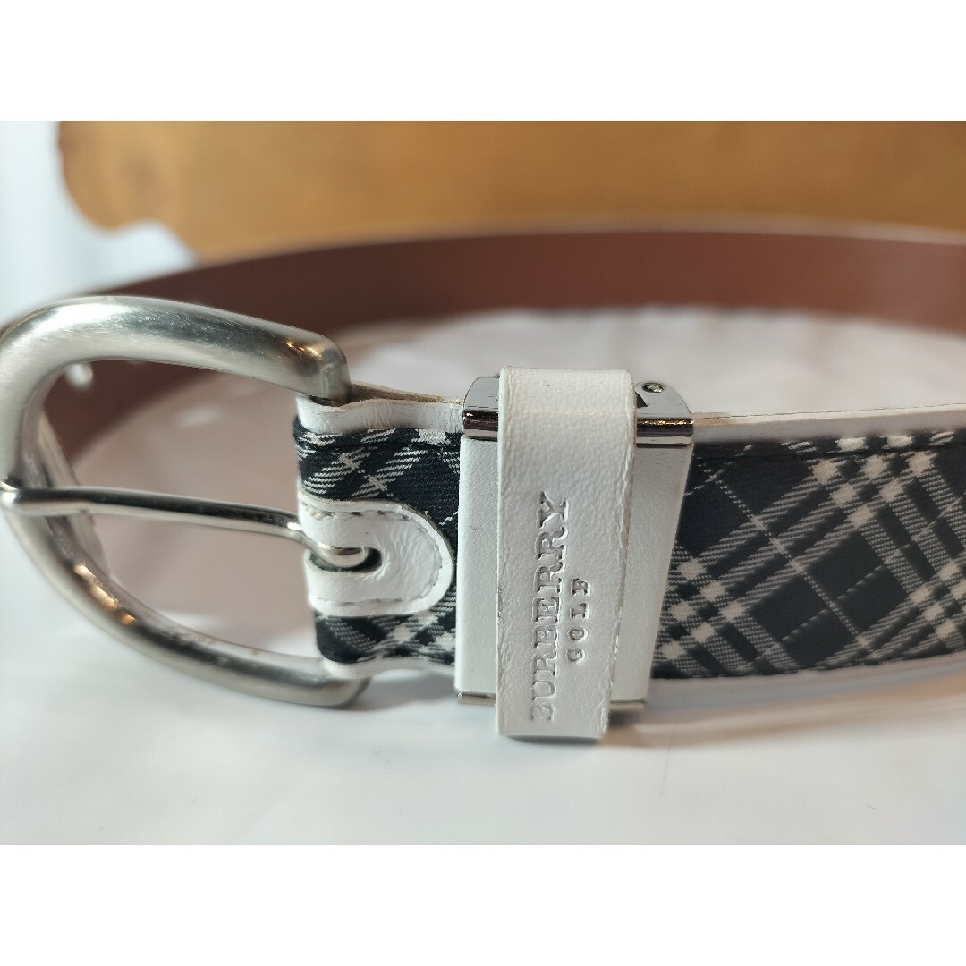 BURBERRY(バーバリー)の【良品】BURBERRY GOLF　高級レザーベルト　正規品　バーバリーチェック メンズのファッション小物(ベルト)の商品写真