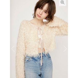 スライ(SLY)のSLY 2WAY SHEER FEATHER トップス(カーディガン)