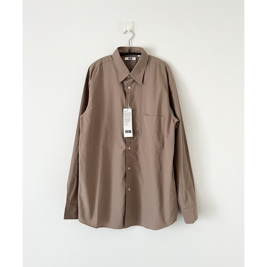 UNIQLO(ユニクロ)のUNIQLO U コットンリネンシャツ レギュラーカラー 長袖 brown メンズのトップス(シャツ)の商品写真