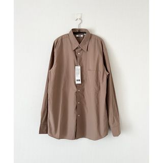 ユニクロ(UNIQLO)のUNIQLO U コットンリネンシャツ レギュラーカラー 長袖 brown(シャツ)