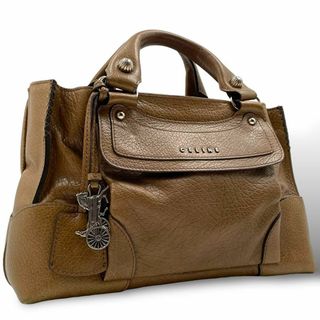 セリーヌ(celine)の良品 CELINE ハンドバッグ ブルーバッグ 馬車チャーム レザー ブラウン(ハンドバッグ)