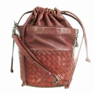 ボッテガヴェネタ(Bottega Veneta)のボッテガヴェネタ イントレチャート ショルダーバッグ 斜め掛け 巾着型 赤系 鞄(ショルダーバッグ)