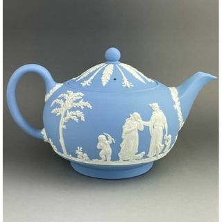 WEDGWOOD - 【美品】 ウェッジウッド Lサイズ ティーポット ジャスパーウェア ライトブルー