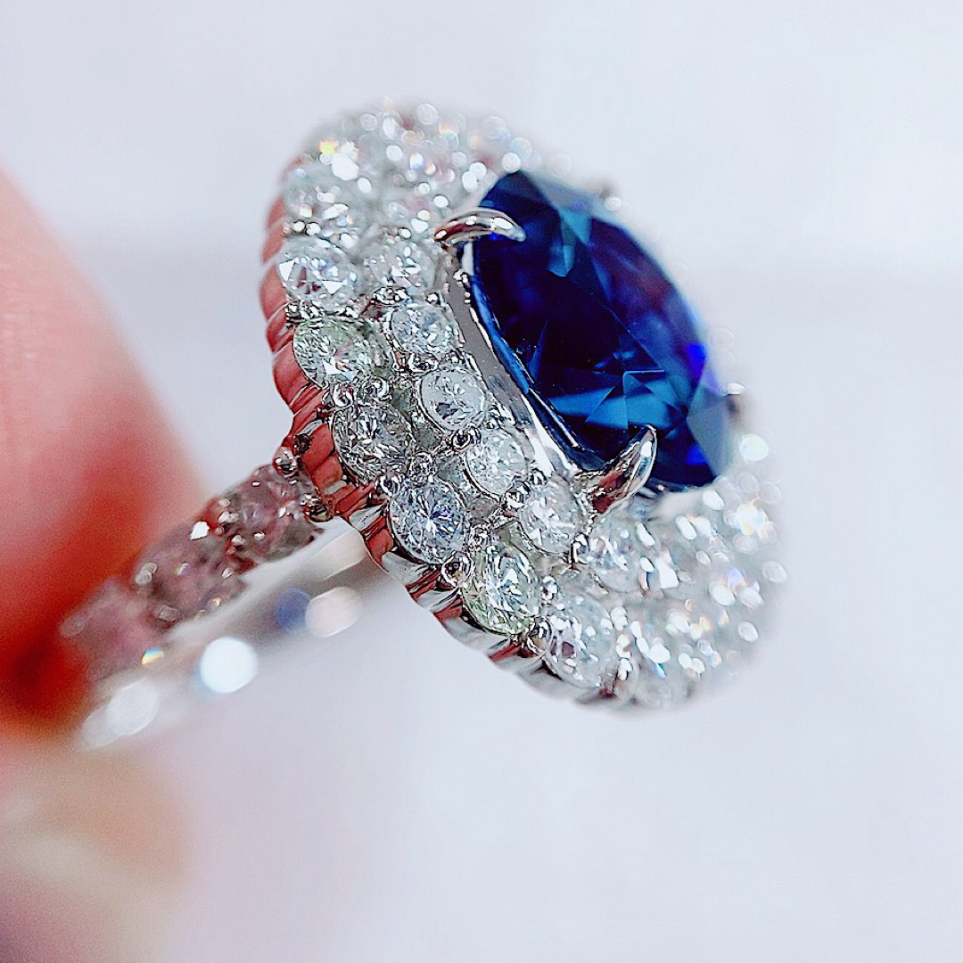 ☆4.56ct☆✨大粒サファイア2.20ctダイヤモンドプラチナリング ☆4.56ct☆✨大粒サファイア2.20ctダイヤモンドプラチナリング