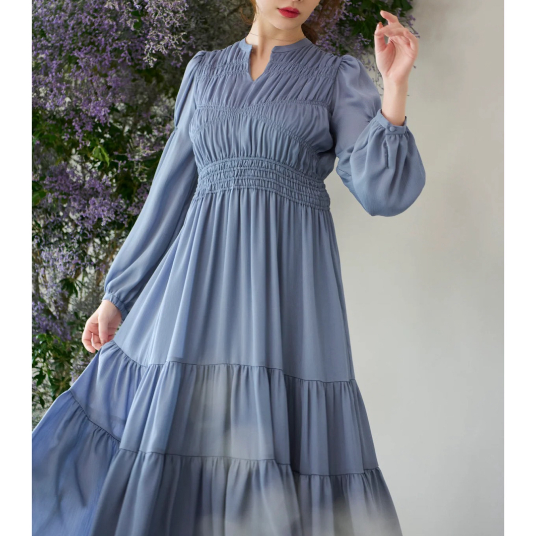 herlipto/Faubourg Shoulder Ribbon Dress 駆り herlipto/Faubourg Shoulder Ribbon Dress 駆り