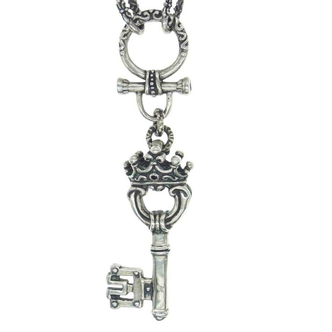 ROYALORDER(ロイヤルオーダー)のROYAL ORDER ロイヤルオーダー ネックレス LARGE KEY WITH CROWN ストーンカスタム Key ペンダント ネックレス 50センチ シルバー系【中古】 メンズのアクセサリー(ネックレス)の商品写真