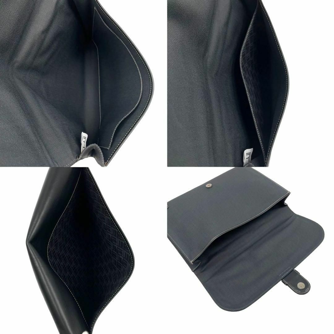 Dunhill(ダンヒル)の美品 dunhill ダンヒル セカンドバッグ クラッチバッグ フラップ 黒 メンズのバッグ(セカンドバッグ/クラッチバッグ)の商品写真
