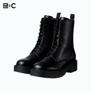 ユニクロ(UNIQLO)のユニクロ:C コンフィールタッチレースアップショートブーツ 23.5cm(ブーツ)