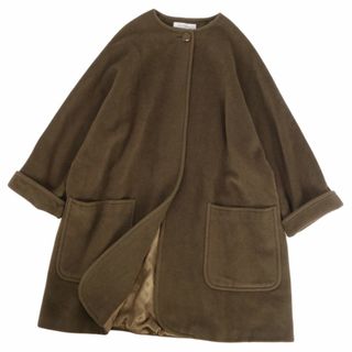 マックスマーラ(Max Mara)の美品 マックスマーラ Max Mara コート 白タグ ロングコート モヘア ウール アウター レディース イタリア製 JI44 USA10 G14(XL相当) カーキ(その他)