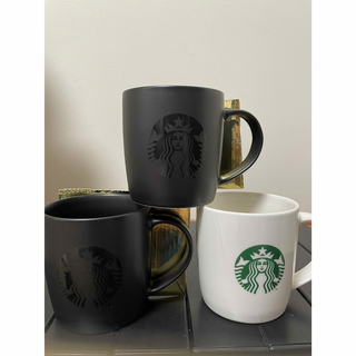 スターバックス(Starbucks)の3個セット　スターバックス マグカップ STARBUCKS ロゴマグブラックん(グラス/カップ)