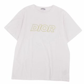 ディオールオム(DIOR HOMME)の美品 ディオールオム DIOR HOMME 23AW Tシャツ カットソー 半袖 ショートスリーブ ロゴ刺繍 トップス メンズ XL ホワイト(Tシャツ/カットソー(半袖/袖なし))