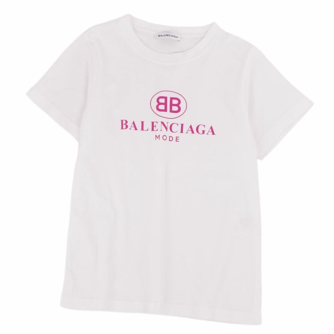 Balenciaga(バレンシアガ)の美品 バレンシアガ BALENCIAGA Tシャツ カットソー 半袖 ショートスリーブ ロゴ トップス レディース S ホワイト レディースのトップス(Tシャツ(半袖/袖なし))の商品写真