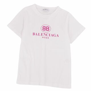 バレンシアガ(Balenciaga)の美品 バレンシアガ BALENCIAGA Tシャツ カットソー 半袖 ショートスリーブ ロゴ トップス レディース S ホワイト(Tシャツ(半袖/袖なし))