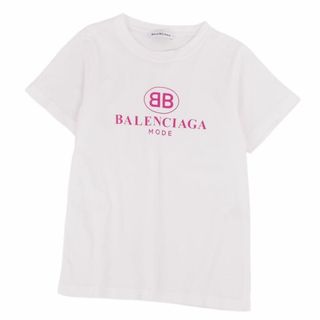 美品 バレンシアガ BALENCIAGA Tシャツ カットソー 半袖 ショートスリーブ ロゴ トップス レディース S ホワイト