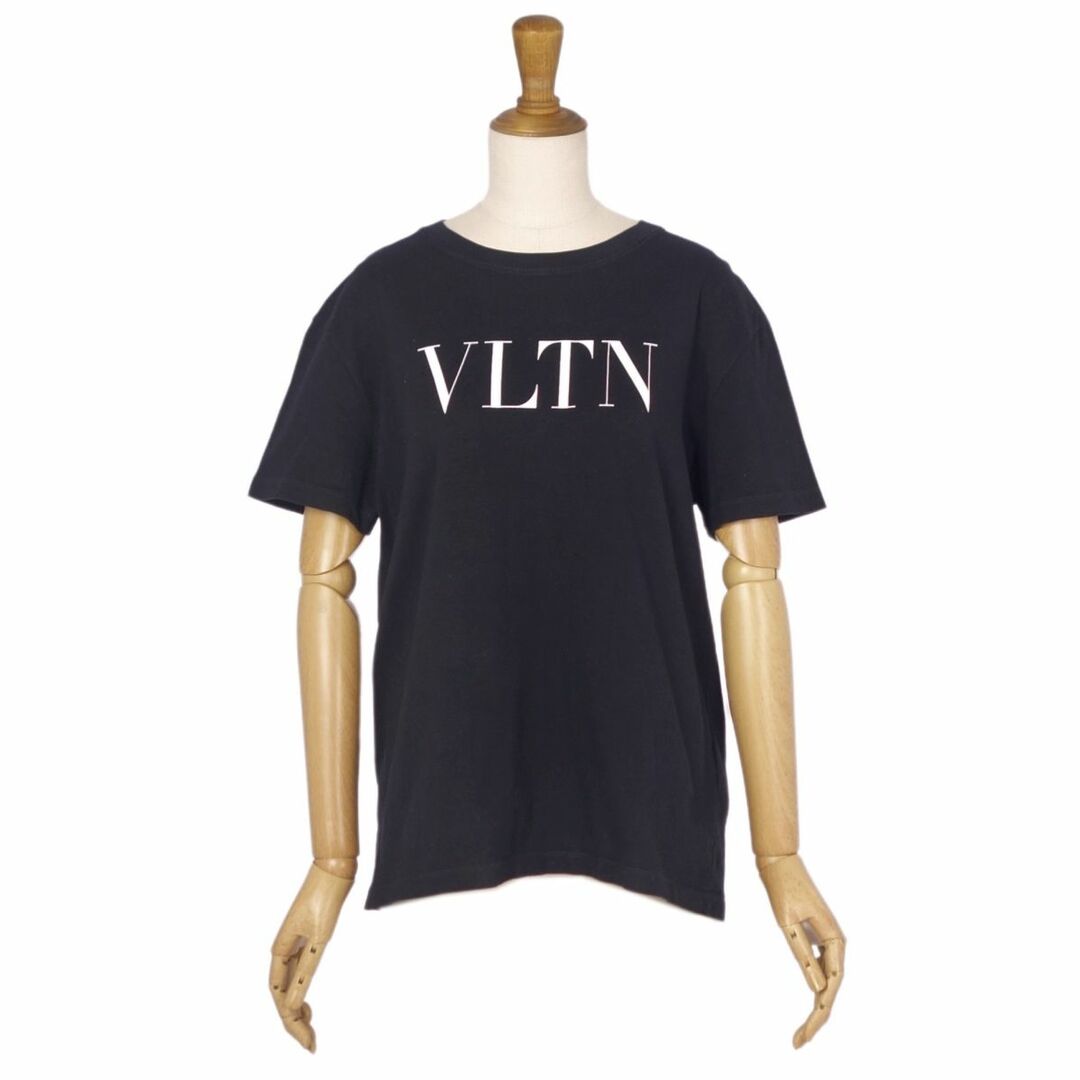 VALENTINO(ヴァレンティノ)の美品 ヴァレンティノ VALENTINO Tシャツ カットソー 半袖 ショートスリーブ VLTN ロゴ トップス レディース XS ブラック レディースのトップス(Tシャツ(半袖/袖なし))の商品写真