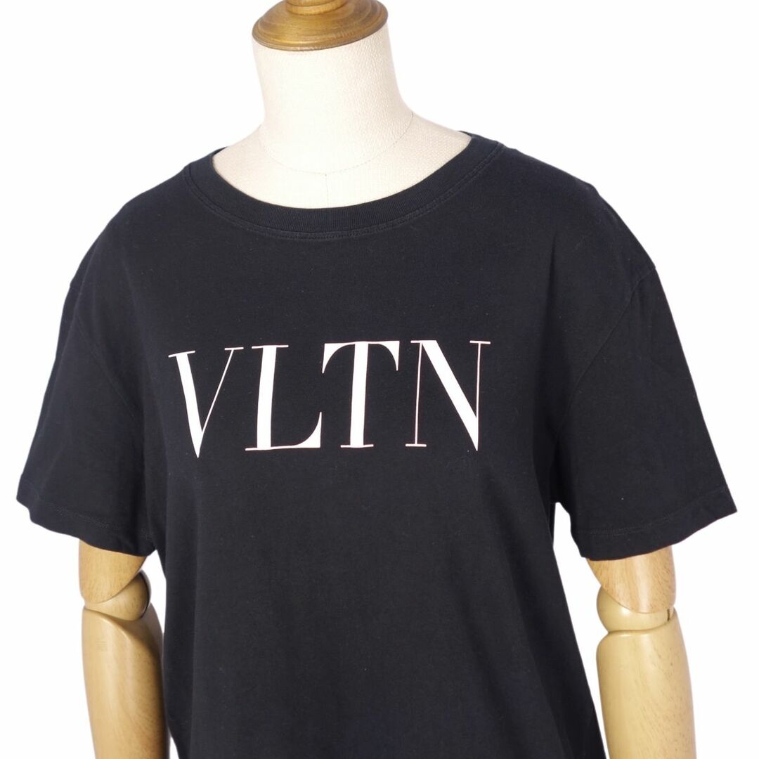 VALENTINO(ヴァレンティノ)の美品 ヴァレンティノ VALENTINO Tシャツ カットソー 半袖 ショートスリーブ VLTN ロゴ トップス レディース XS ブラック レディースのトップス(Tシャツ(半袖/袖なし))の商品写真