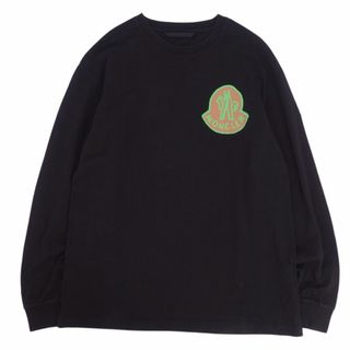 モンクレール(MONCLER)の美品 モンクレール ジーニアス MONCLER Tシャツ カットソー 2021年 ロングスリーブ 長袖 ロゴ トップス メンズ M ブラック(Tシャツ/カットソー(半袖/袖なし))