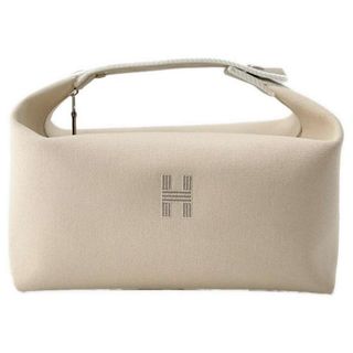 Hermes - エルメス ポーチ ブリッド・ア・ブラックGM ベージュ/シルバー金具 キャンバス HERMES バッグ 小物入れ