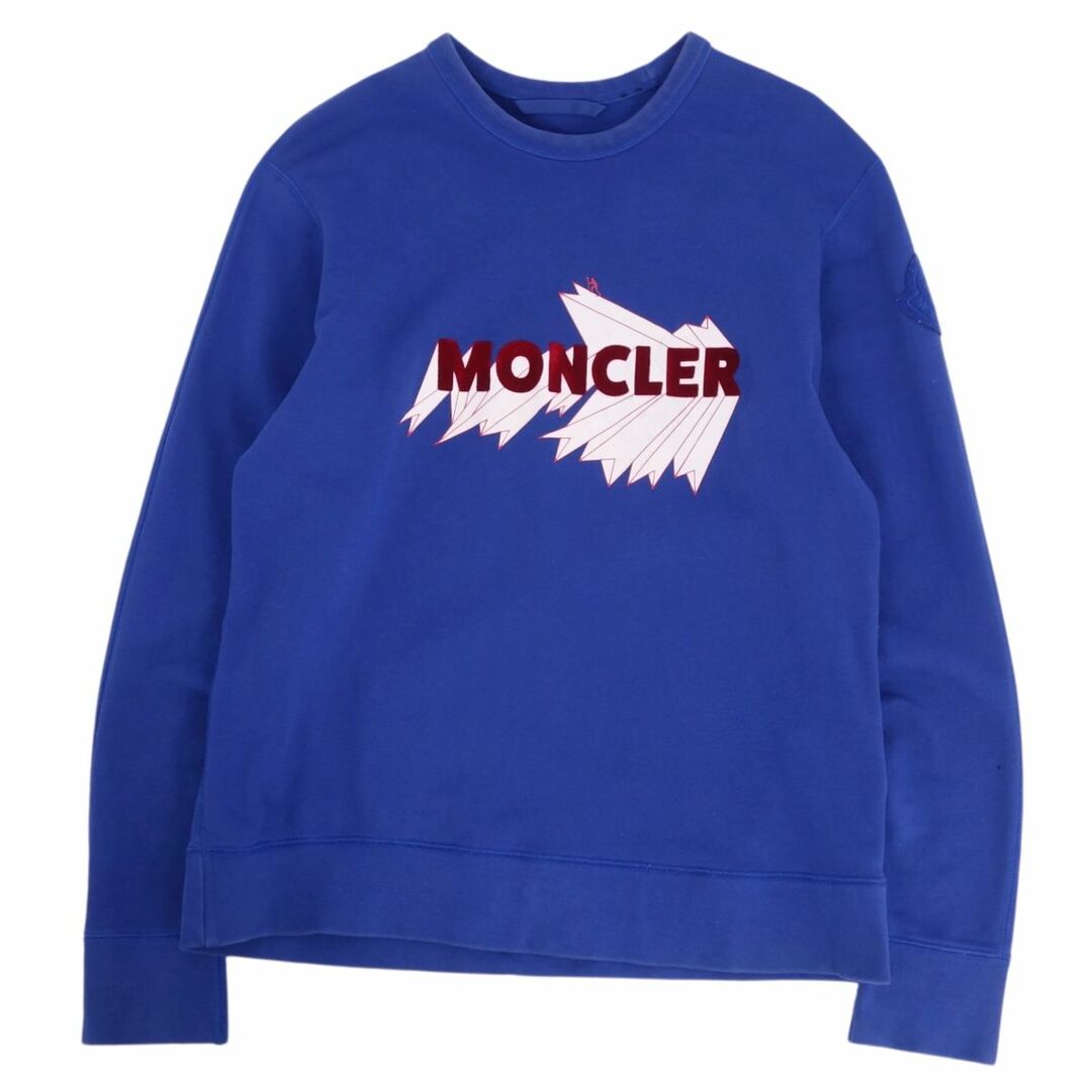 MONCLER(モンクレール)のモンクレール ジーニアス MONCLER スウェット トレーナー 2021年 ロングスリーブ 長袖 ロゴ トップス メンズ L ブルー メンズのトップス(スウェット)の商品写真