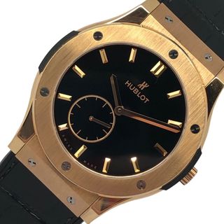 HUBLOT - 　ウブロ HUBLOT クラシックフュージョン クラシコ ウルトラシン 515.OX.1280.LR ブラック K18PG/ラバーベルト 手巻き メンズ 腕時計