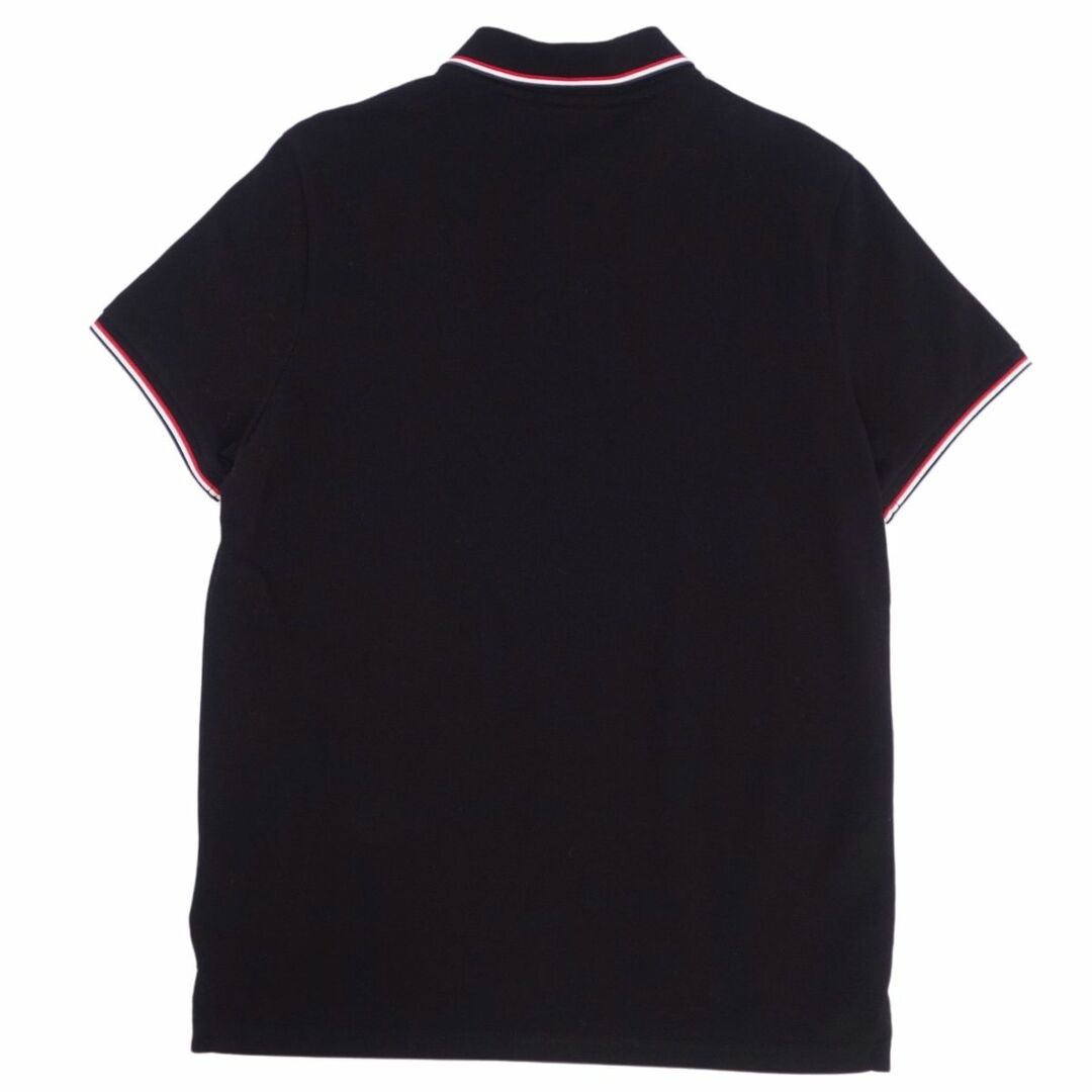 MONCLER(モンクレール)の美品 モンクレール MONCLER シャツ ポロシャツ 半袖 ショートスリーブ ロゴワッペン 鹿の子 トップス メンズ M ブラック メンズのトップス(ポロシャツ)の商品写真
