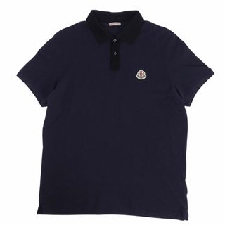 モンクレール(MONCLER)のモンクレール MONCLER シャツ ポロシャツ 2021年 半袖 ショートスリーブ ロゴ 鹿の子 トップス メンズ M ネイビー(ポロシャツ)