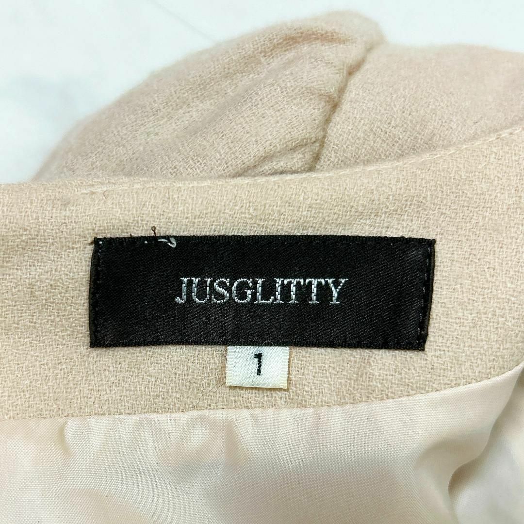 JUSGLITTY(ジャスグリッティー)のJUSGLITTY ジャスグリッティー ウール混 リボン ドッキングワンピース レディースのワンピース(その他)の商品写真