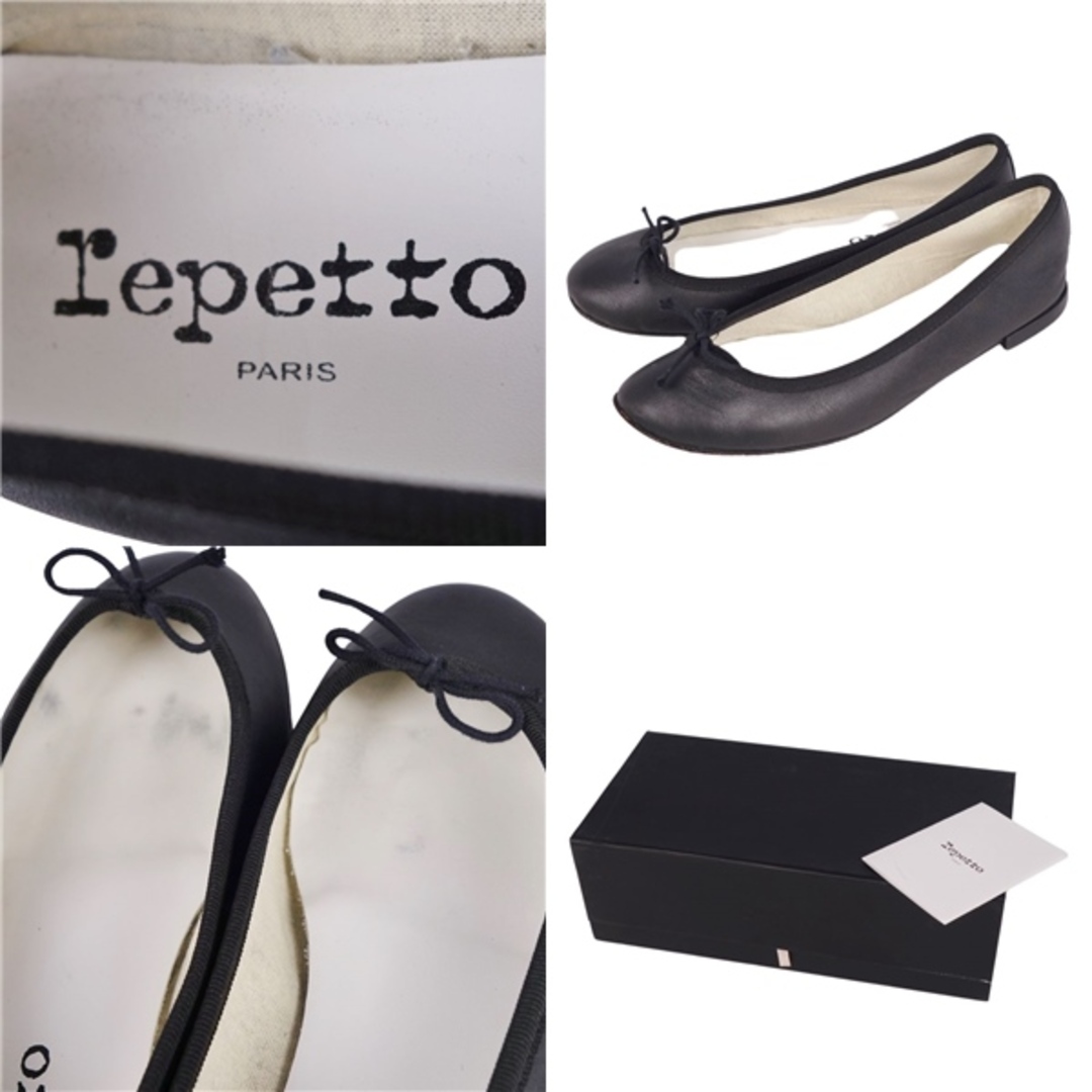 repetto(レペット)のレペット repetto パンプス フラットパンプス リボン カーフレザー 靴 レディース フランス製 36(23cm相当) ブラック レディースの靴/シューズ(ハイヒール/パンプス)の商品写真