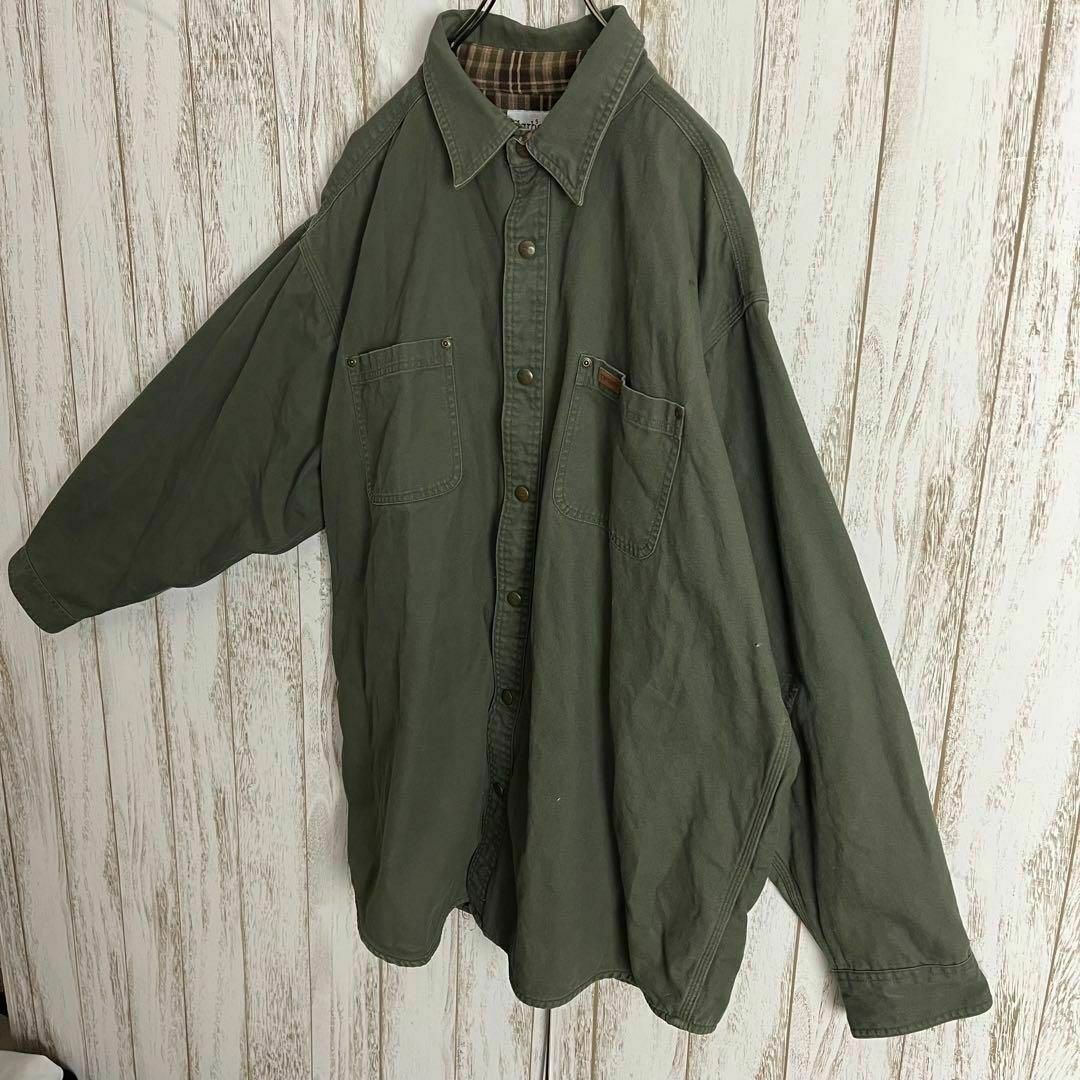 carhartt(カーハート)の【人気カラー】カーハート☆ワッペンロゴ付きワークジャケット　ゆるだぼ2XL 希少 メンズのジャケット/アウター(ブルゾン)の商品写真