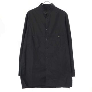 ヨウジヤマモト(Yohji Yamamoto)のYohji Yamamoto POUR HOMME ヨウジヤマモト プールオム 23AW コットンブロードマンダリンカラーシャツ ブラック 3 HJ-B48-018(シャツ)