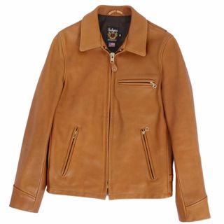 schott - 美品 ショット SCHOTT ジャケット レザージャケット ライダース シングルライダース ジップアップ アウター メンズ 36 (S相当) ライトブラウン