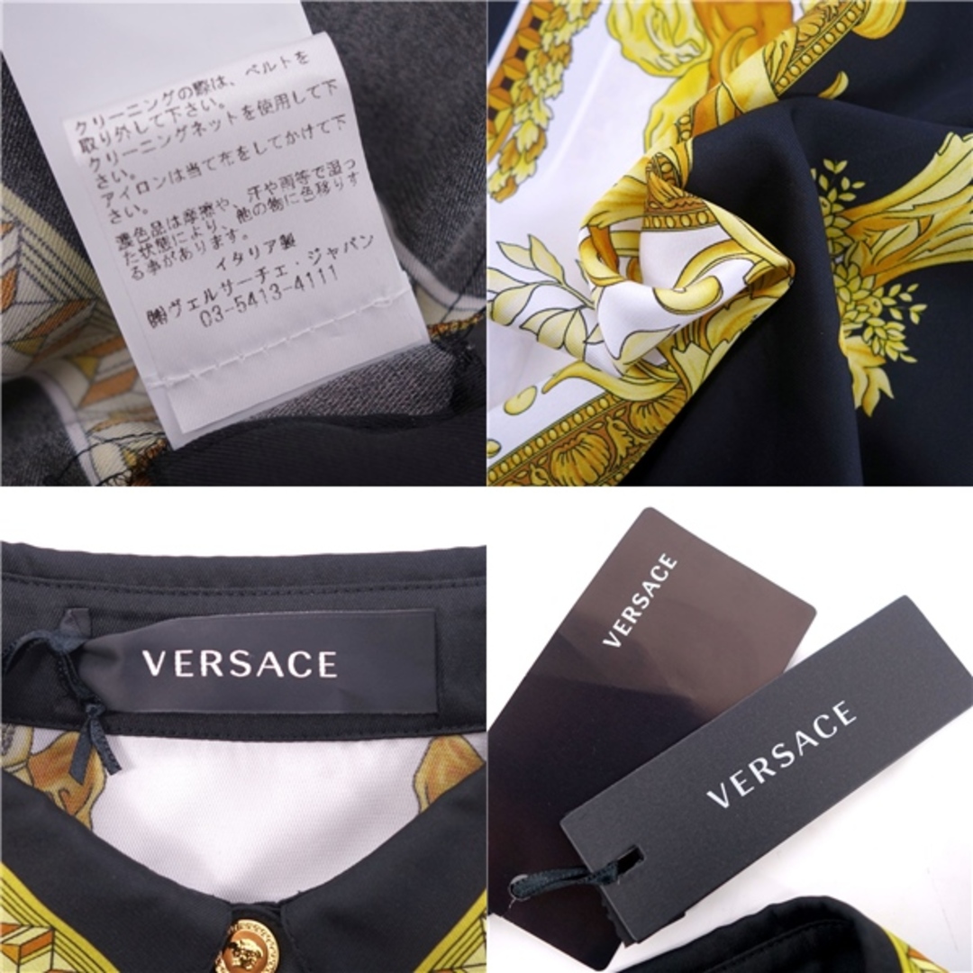 VERSACE(ヴェルサーチ)の美品 ヴェルサーチ VERSACE ワンピース シャツワンピース 総柄 ベルト付き ロングスリーブ イタリア製 レディース 40 (M相当) マルチカラー レディースのワンピース(ひざ丈ワンピース)の商品写真