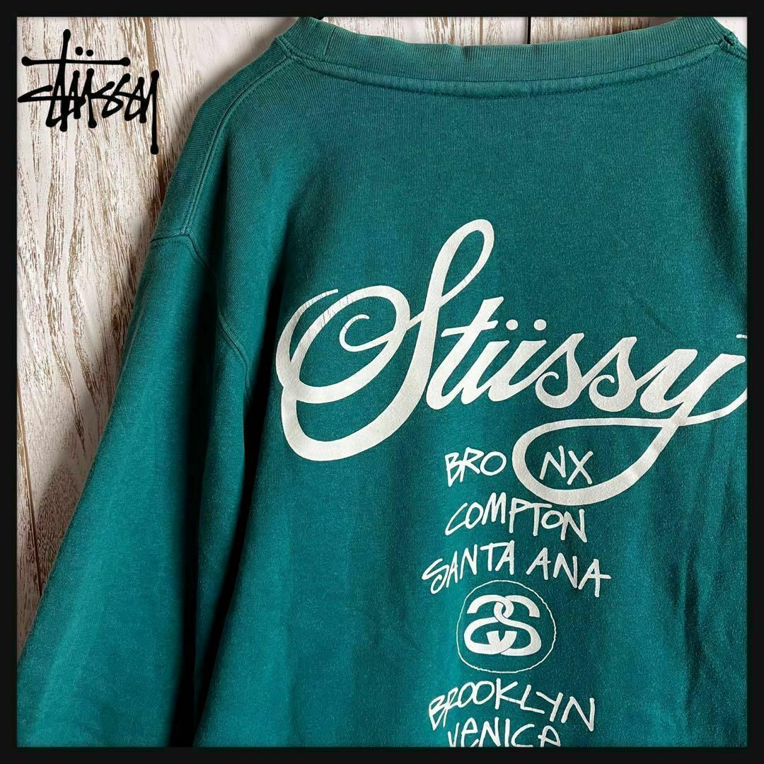 STUSSY(ステューシー)の【希少カラー】ステューシー☆ワールドツアー両面プリント 入手困難 即完売モデル メンズのトップス(スウェット)の商品写真