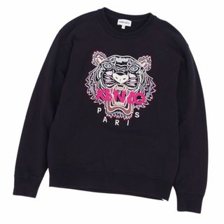 ケンゾー(KENZO)の【美品】ケンゾー KENZO スウェット トレーナー ロングスリーブ 長袖 刺繍 コットン トップス メンズ M ブラック(スウェット)