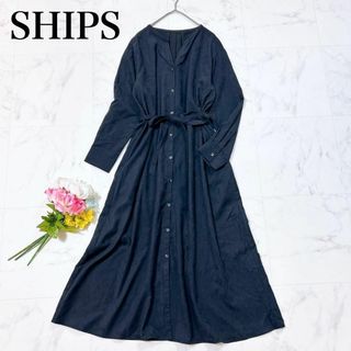 SHIPS - SHIPS シップス スウェード調 フロントボタン ワンピース