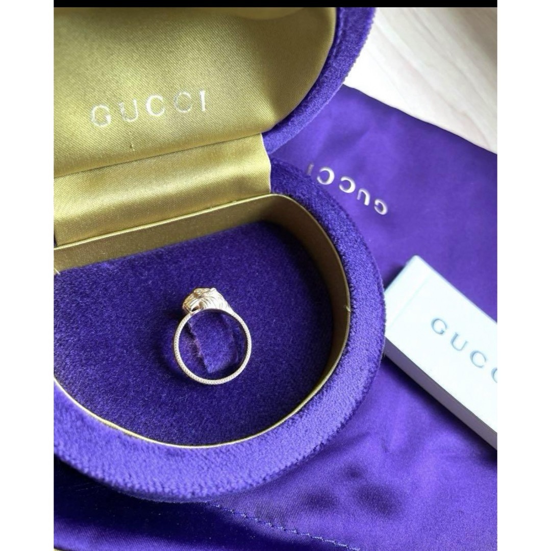 Gucci(グッチ)のレア♡ 18k GUCCI タイガーヘッド付 イエローゴールド リング レディースのアクセサリー(リング(指輪))の商品写真