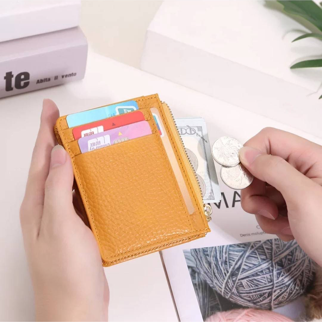 【値下げ】 ミニ 財布 コインケース カードケース  小銭入れ オレンジ メンズのファッション小物(コインケース/小銭入れ)の商品写真