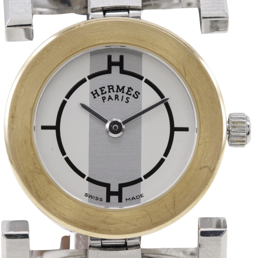 Hermes(エルメス)の【HERMES】エルメス パプリカ PA1.220 ステンレススチール×レザー □F クオーツ アナログ表示 レディース 白文字盤 腕時計 レディースのファッション小物(腕時計)の商品写真