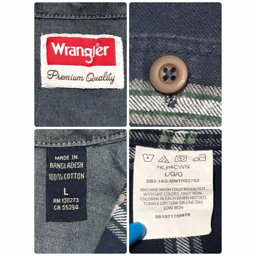 Wrangler(ラングラー)の【人気L】ラングラー　チェックネルシャツ　ブルー系　人気定番　H700 メンズのトップス(シャツ)の商品写真