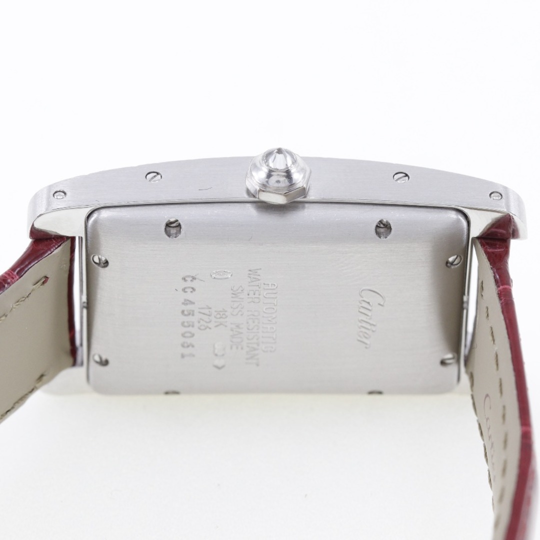 Cartier(カルティエ)の【CARTIER】カルティエ タンクアメリカンMM ダイヤベゼル cal.077 1726 K18ホワイトゴールド×クロコダイル 自動巻き レディース 腕時計 レディースのファッション小物(腕時計)の商品写真