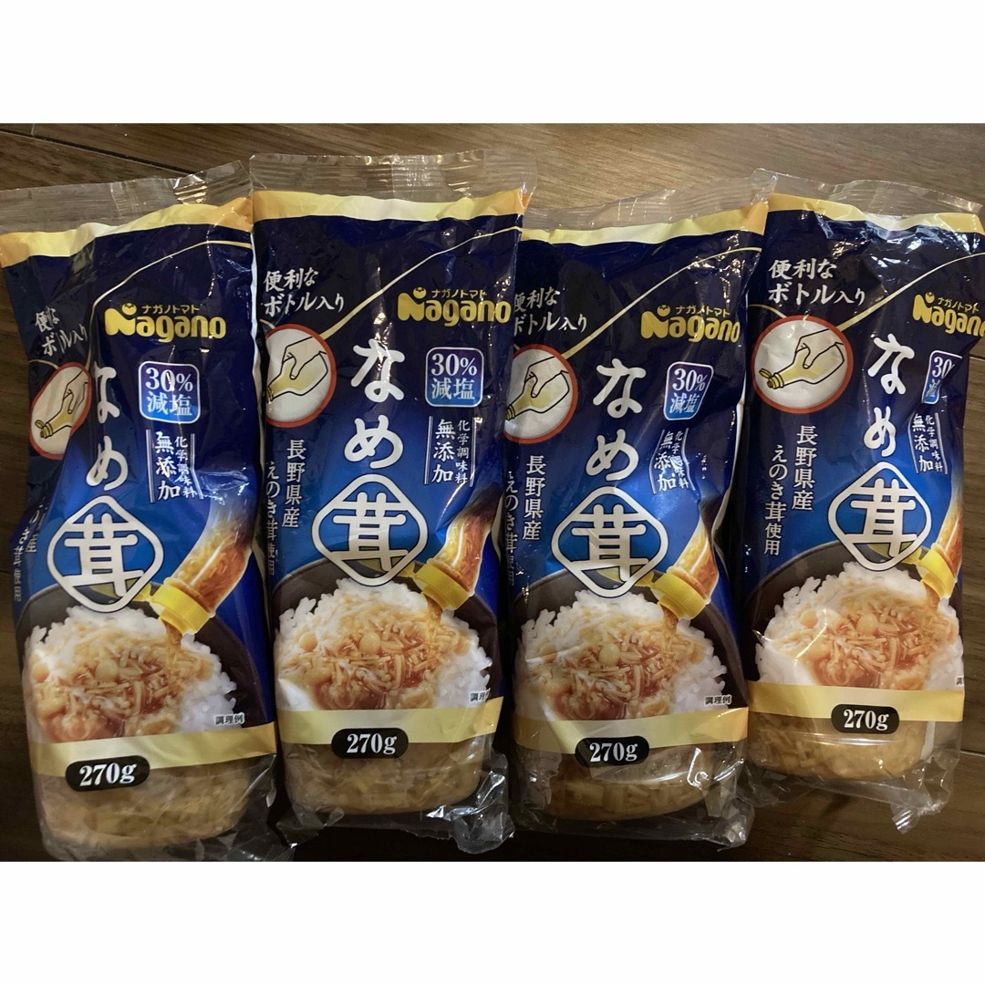 『ナガノトマト なめ茸ボトル入り 270ｇ』　4本 食品/飲料/酒の加工食品(缶詰/瓶詰)の商品写真