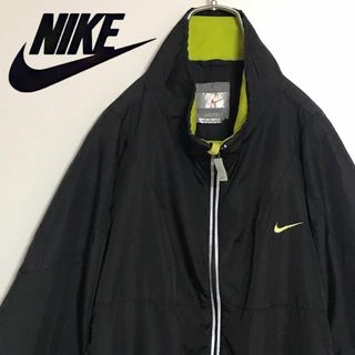 NIKE - 【ヴィンテージ】ナイキ　刺繍ロゴ入りウインドブレーカー　ブラック　H702