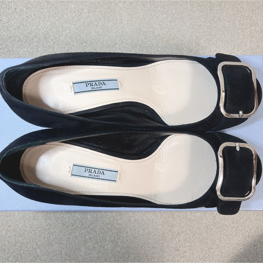PRADA(プラダ)のPRADA パンプス　チャンキーヒール　黒　ブラック　37ハーフ　24.5 レディースの靴/シューズ(ハイヒール/パンプス)の商品写真