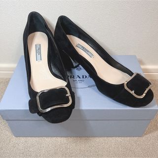 プラダ(PRADA)のPRADA パンプス　チャンキーヒール　黒　ブラック　37ハーフ　24.5(ハイヒール/パンプス)