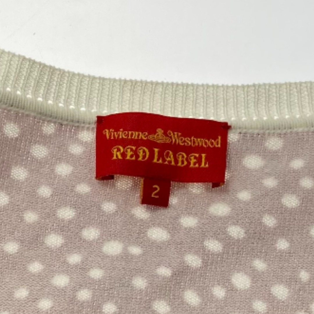 ☆☆Vivienne Westwood RED LABEL カーディガン サイズ 2 レディース 357-01-18028 ホワイト×レッド レディースのトップス(カーディガン)の商品写真