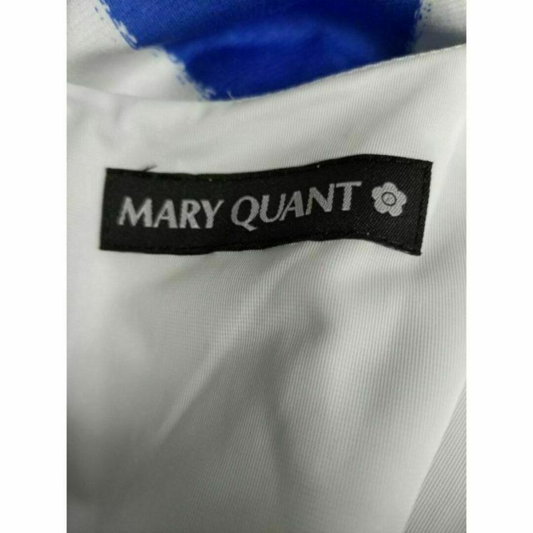 MARY QUANT(マリークワント)のマリークワント ストライプ柄 ノースリーブ ツーピース風ワンピース 青×白 M レディースのワンピース(ひざ丈ワンピース)の商品写真