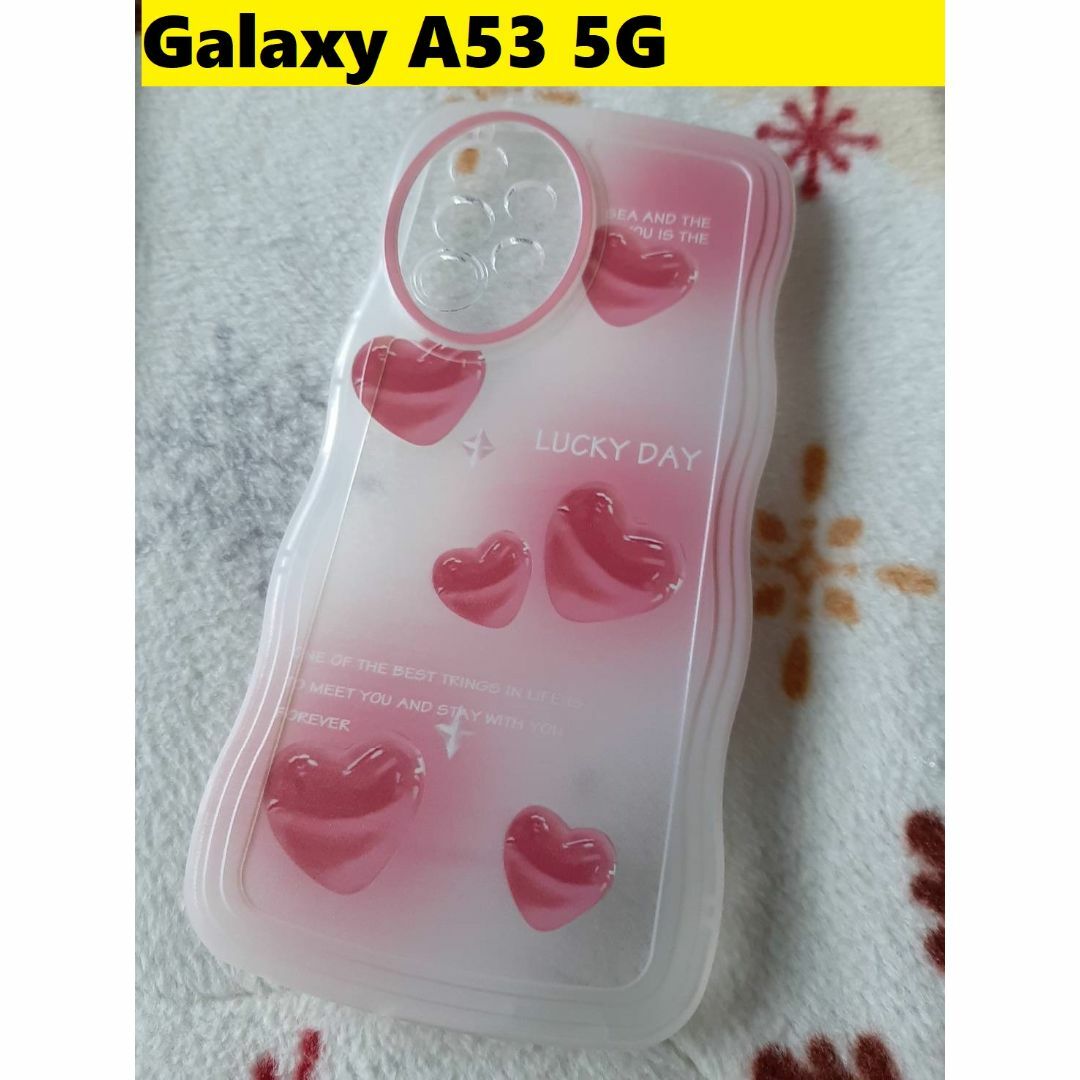 Galaxy(ギャラクシー)のGalaxy A53 5G★ウェーブ なみなみ ハート柄　可愛い Galaxy スマホ/家電/カメラのスマホアクセサリー(Androidケース)の商品写真