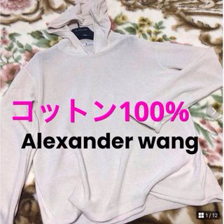 アレキサンダーワン(Alexander Wang)のアレキサンダーワン ★フード付き　コットン100%サマーニット　ゆったり目(パーカー)